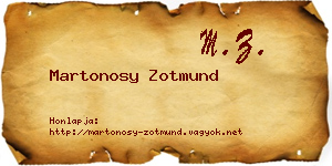 Martonosy Zotmund névjegykártya